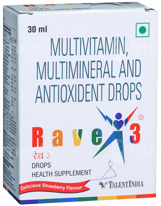 Rave 3 Strawberry Flavour Drops 15ml
