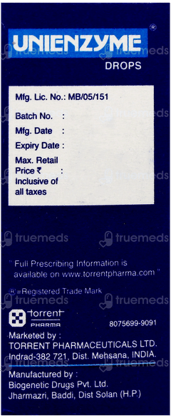 Unienzyme Oral Drops 15Ml