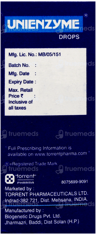 Unienzyme Oral Drops 15Ml