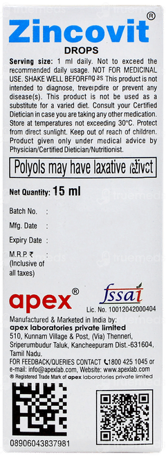 Zincovit Oral Drops 15ml