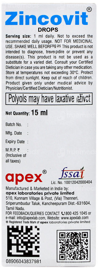 Zincovit Oral Drops 15ml