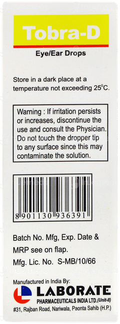 Tobra D Eye/ear Drops 10ml Tobra D Eye/ear Drops 10ml