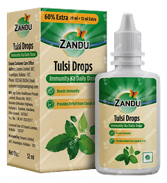 Zandu Tulsi Drops 20ml+12ml Extra