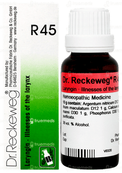 Dr Reckeweg R45 Illnesses Of The Larynx Drops 22ml