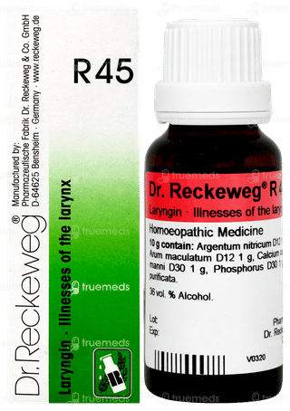 Dr Reckeweg R45 Illnesses Of The Larynx Drops 22ml