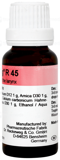 Dr Reckeweg R45 Illnesses Of The Larynx Drops 22ml