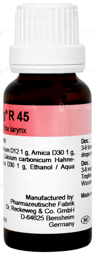 Dr Reckeweg R45 Illnesses Of The Larynx Drops 22ml