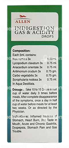 Allen A15 Indigestion Gas & Acidity Drops 30ml Allen A15 Indigestion Gas & Acidity Drops 30ml