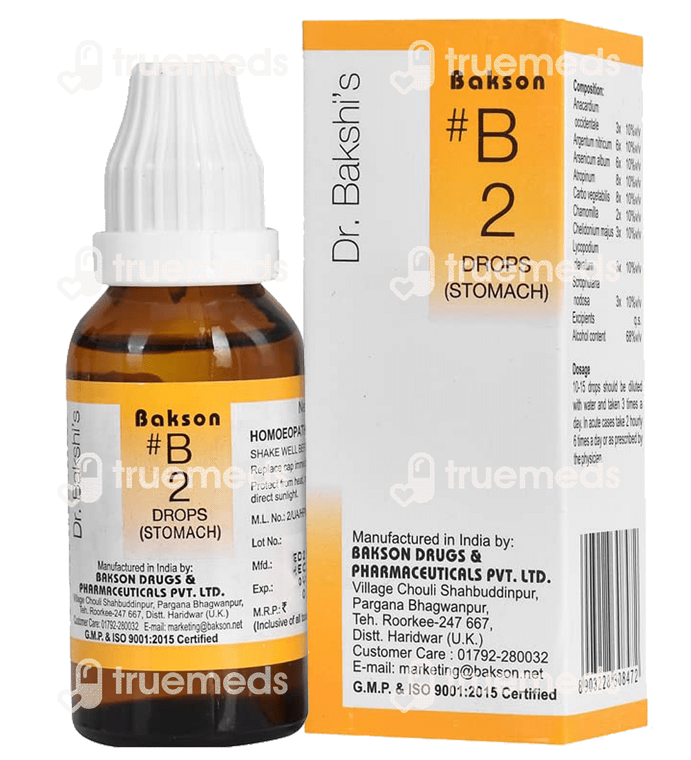 Bakson B2 Stomach Drop 30 Ml - Uses, Side Effects, Dosage, Price | Truemeds