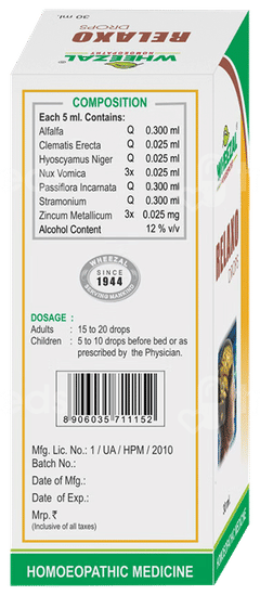 Wheezal Relaxo Drops 30Ml