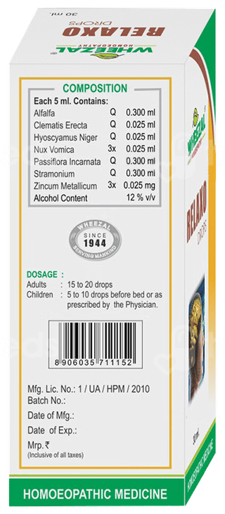 Wheezal Relaxo Drops 30Ml