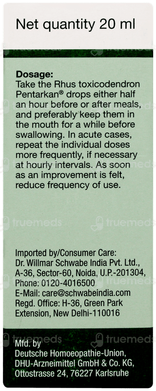Dr Willmar Schwabe Rhus Toxicodendron Pentarkan Ptk 73 Drops 20ml