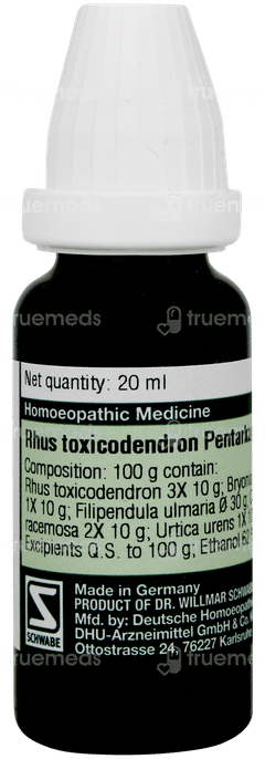 Dr Willmar Schwabe Rhus Toxicodendron Pentarkan Ptk 73 Drops 20ml