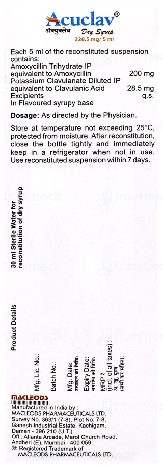 Acuclav Dry Syrup 30ml