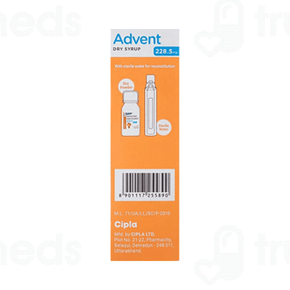 Advent 228.5mg Tangy Orange Flavour Dry Syrup 30ml