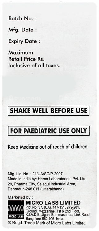 Aricef O 50 Dry Syrup 30ml