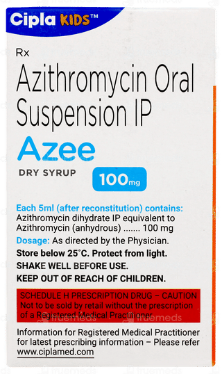 Azee 100mg Peppermint Flavour Dry Syrup 15ml