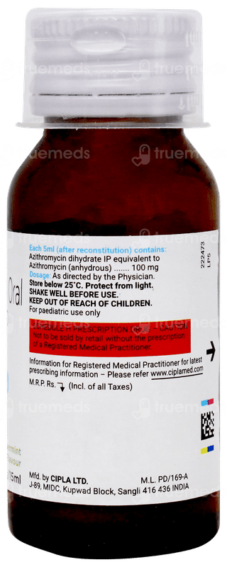 Azee 100mg Peppermint Flavour Dry Syrup 15ml