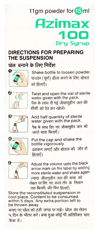 Azimax 100 Peppermint Flavour Dry Syrup 15ml