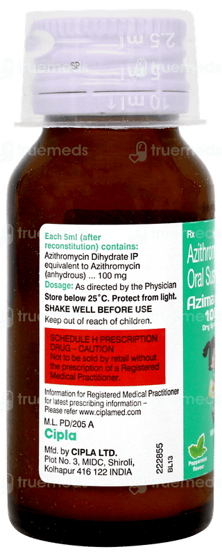 Azimax 100 Peppermint Flavour Dry Syrup 15ml