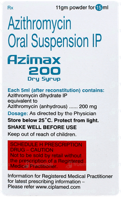 Azimax 200 Peppermint Flavour Dry Syrup 15ml Azimax 200 Peppermint Flavour Dry Syrup 15ml