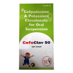 Cefoclav 50 Vanilla Flavour Dry Syrup 30Ml Cefoclav 50 Vanilla Flavour Dry Syrup 30Ml