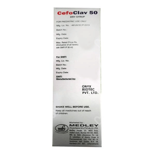 Cefoclav 50 Vanilla Flavour Dry Syrup 30Ml