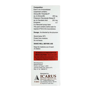 Laciclav 200/28.5 Mg Dry Syrup 60 Ml