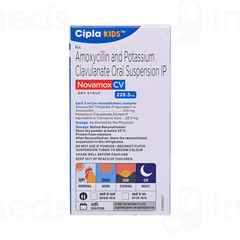 Novamox Cv 228.5mg Tangy Orange Flavour Dry Syrup 30ml Novamox Cv 228.5mg Tangy Orange Flavour Dry Syrup 30ml