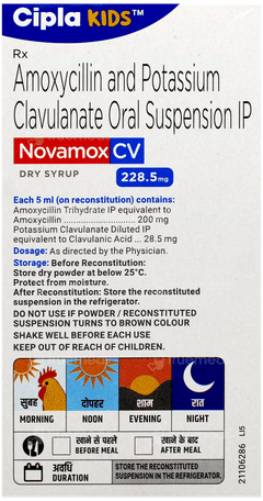 Novamox Cv 228.5Mg Tangy Orange Flavour Dry Syrup 30Ml