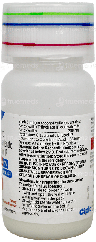 Novamox Cv 228.5Mg Tangy Orange Flavour Dry Syrup 30Ml