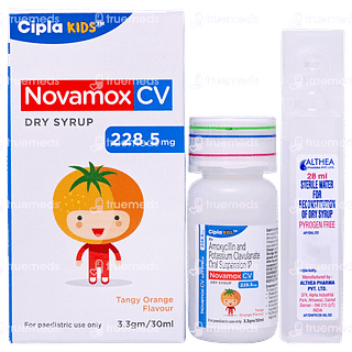 Novamox Cv 228.5mg Tangy Orange Flavour Dry Syrup 30ml