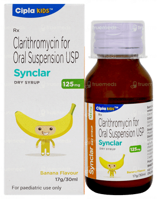 Synclar 125mg Banana Flavour Dry Syrup 30ml
