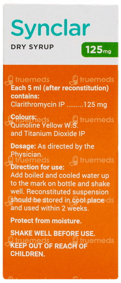 Synclar 125mg Banana Flavour Dry Syrup 30ml Synclar 125mg Banana Flavour Dry Syrup 30ml