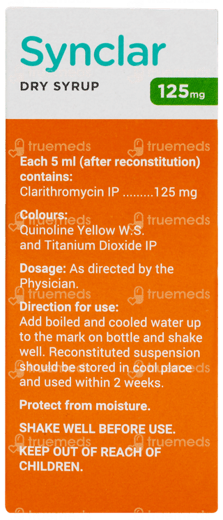 Synclar 125mg Banana Flavour Dry Syrup 30ml
