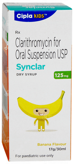 Synclar 125mg Banana Flavour Dry Syrup 30ml Synclar 125mg Banana Flavour Dry Syrup 30ml