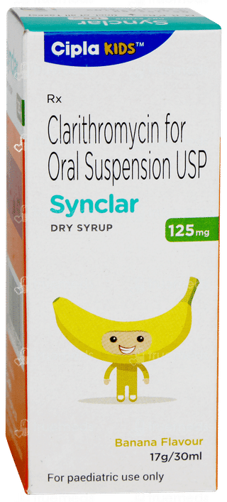 Synclar 125mg Banana Flavour Dry Syrup 30ml