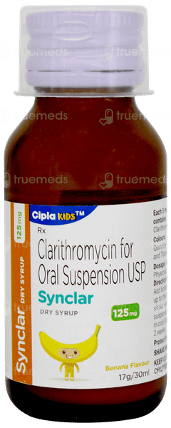 Synclar 125mg Banana Flavour Dry Syrup 30ml Synclar 125mg Banana Flavour Dry Syrup 30ml