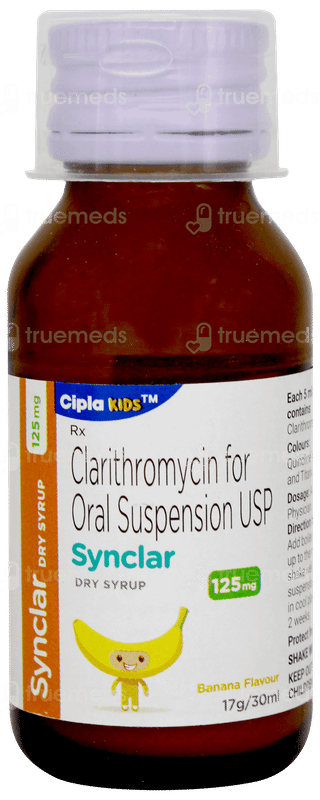 Synclar 125mg Banana Flavour Dry Syrup 30ml