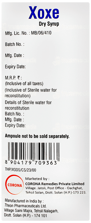 Xoxe Dry Syrup 30ml