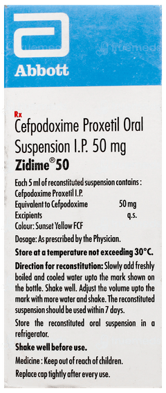 Zidime 50 Mg Dry Syrup 30 Ml Zidime 50 Mg Dry Syrup 30 Ml