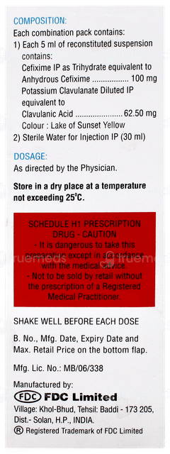 Zifi Cv 100 Dry Syrup 30ml