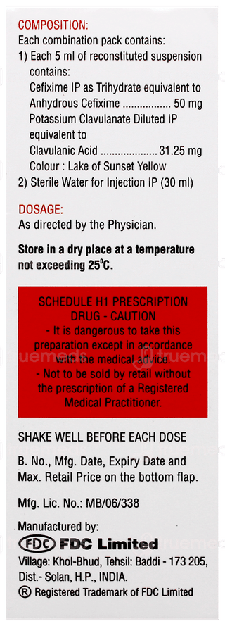 Zifi Cv 50 Dry Syrup 30Ml