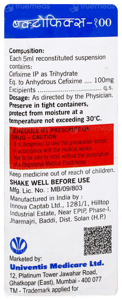 Bactofix 100 Dry Syrup 30ml Bactofix 100 Dry Syrup 30ml