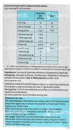Tasiron Strawberry Flavour  Dry Syrup 150ml