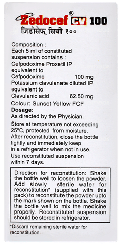 Zedocef Cv 100 Suspension 30ml