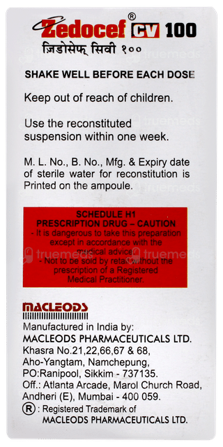 Zedocef Cv 100 Suspension 30ml