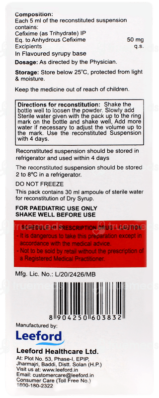 Zefway 50 Orange Flavour Dry Syrup 30ml