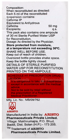 Maxicef O 50Mg Suspension 30Ml