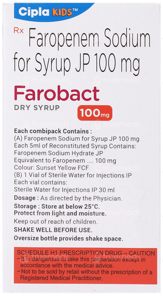 Farobact 100 Mg Tutti Frutti Flavour Dry Syrup 30 Ml